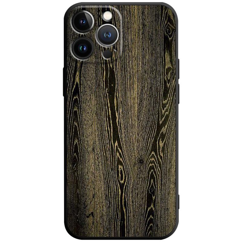 Premium Handyhülle, Abdeckung Braune glatte Holzmaserung Metallic Fall schwarz Phone 15/13/11/14 Pro Max/12/X/XS/8/7 Plus/XR