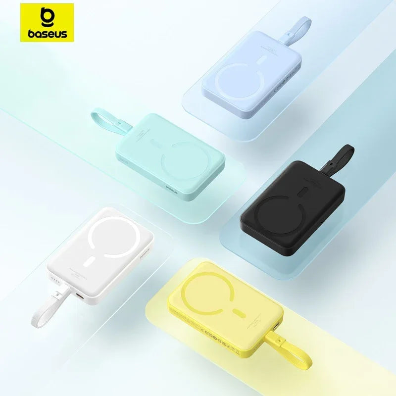 Banque d'alimentation premium 6000 mAh – Chargeur sans fil, alimentation 10 000 mAh pour Apple iPhone 15, 14, 13, 12, 11 Pro Max Plus Mini | Batterie externe portable avec fonction de charge rapide