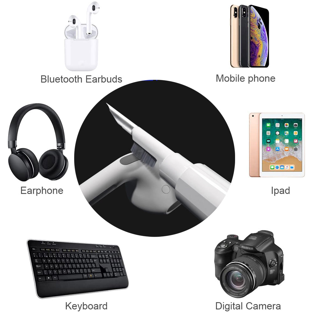 Kit de nettoyage pour casque Bluetooth haut de gamme pour Apple AirPods Pro/1/2/3, Samsung, Android et Xiaomi Airdots - Stylo brosse de nettoyage longue durée pour un entretien efficace