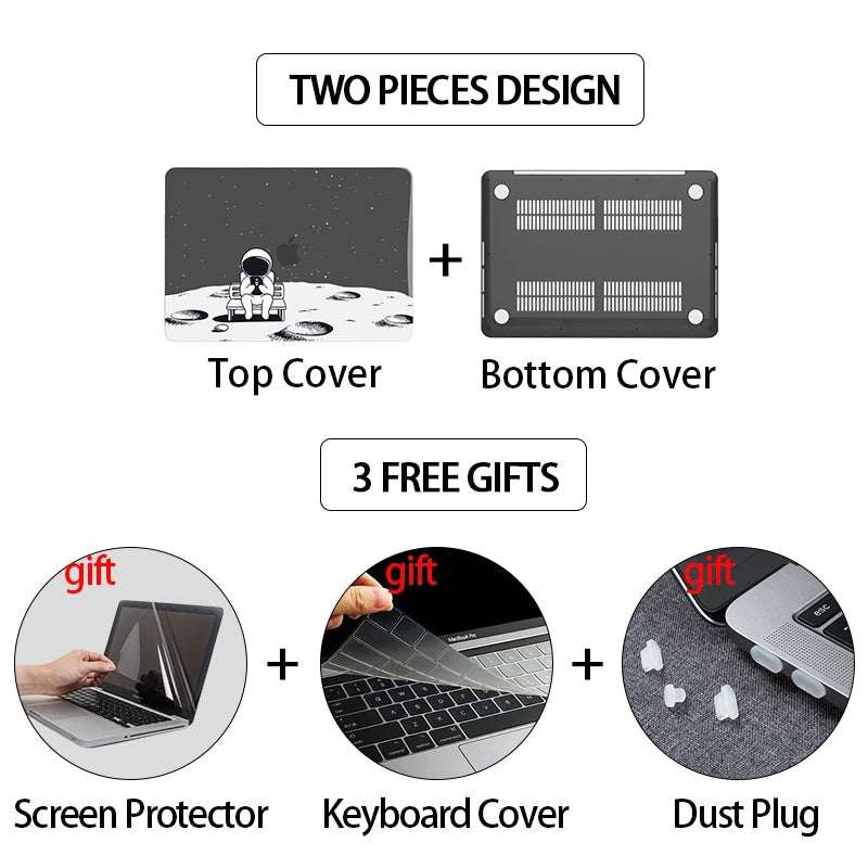 Housse pour ordinateur portable Astronaut Design en édition limitée | Coque pour MacBook Pro 16 A2780, Pro 14 A2779 (2023), Air 15 A2941, Air 13 A2681 (2022), Pro 13 A2338, M1 Air 13 A2337 - Housse pour Mac Touch Bar