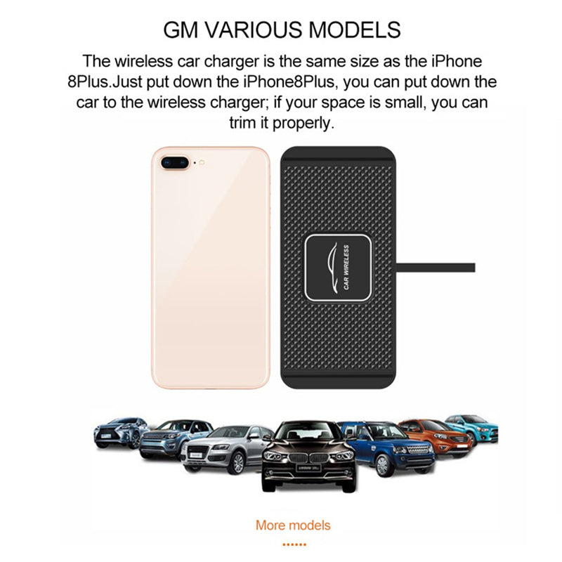 Chargeur de voiture sans fil Premium 30W, station d'accueil en Silicone antidérapant pour Apple iPhone 15 14 13 12 11 Pro Max Plus Mini | Station de recharge sans fil rapide pour voiture