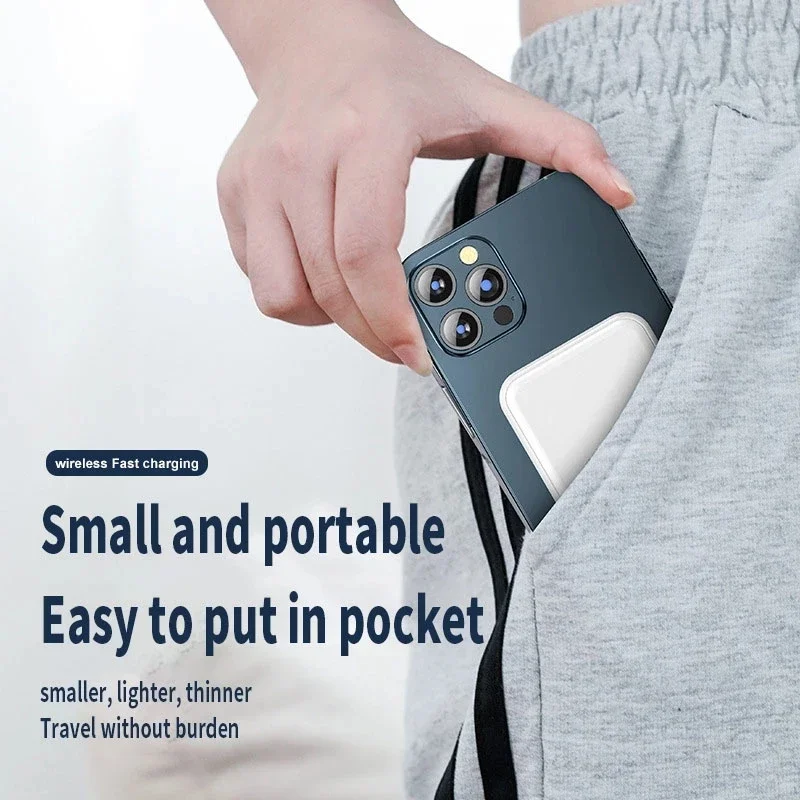 Banque d'alimentation magnétique sans fil haut de gamme 10 000 mAh avec charge rapide PD | Source de batterie portable pour Apple iPhone 15 14 13 12 11 Pro Max Plus Mini, Watch et Airpods