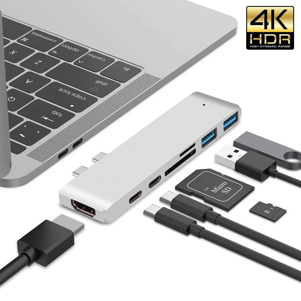 Premium USB 3.1 Typ-C Hub zu HDMI Adapter 4k Thunderbolt 3 USB C Hub 3.0 | MacBook Air Pro M3 M2 M1 Chip Erweitern Sie Ihre