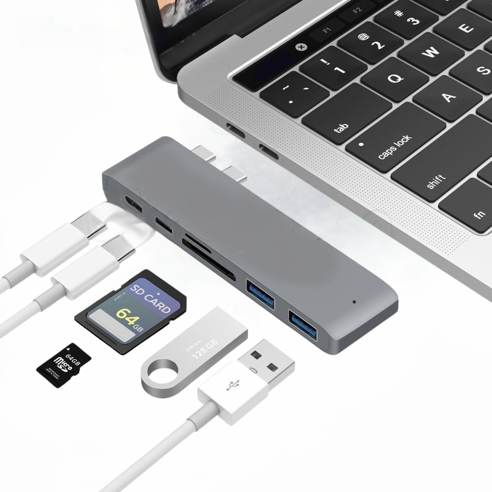 Hub USB-C haut de gamme avec adaptateur HDMI 4K et Thunderbolt 3 : Hub USB 3.1 Type-C vers 3.0 - Connectivité avancée pour MacBook Air/Pro avec puces M1, M2, M3