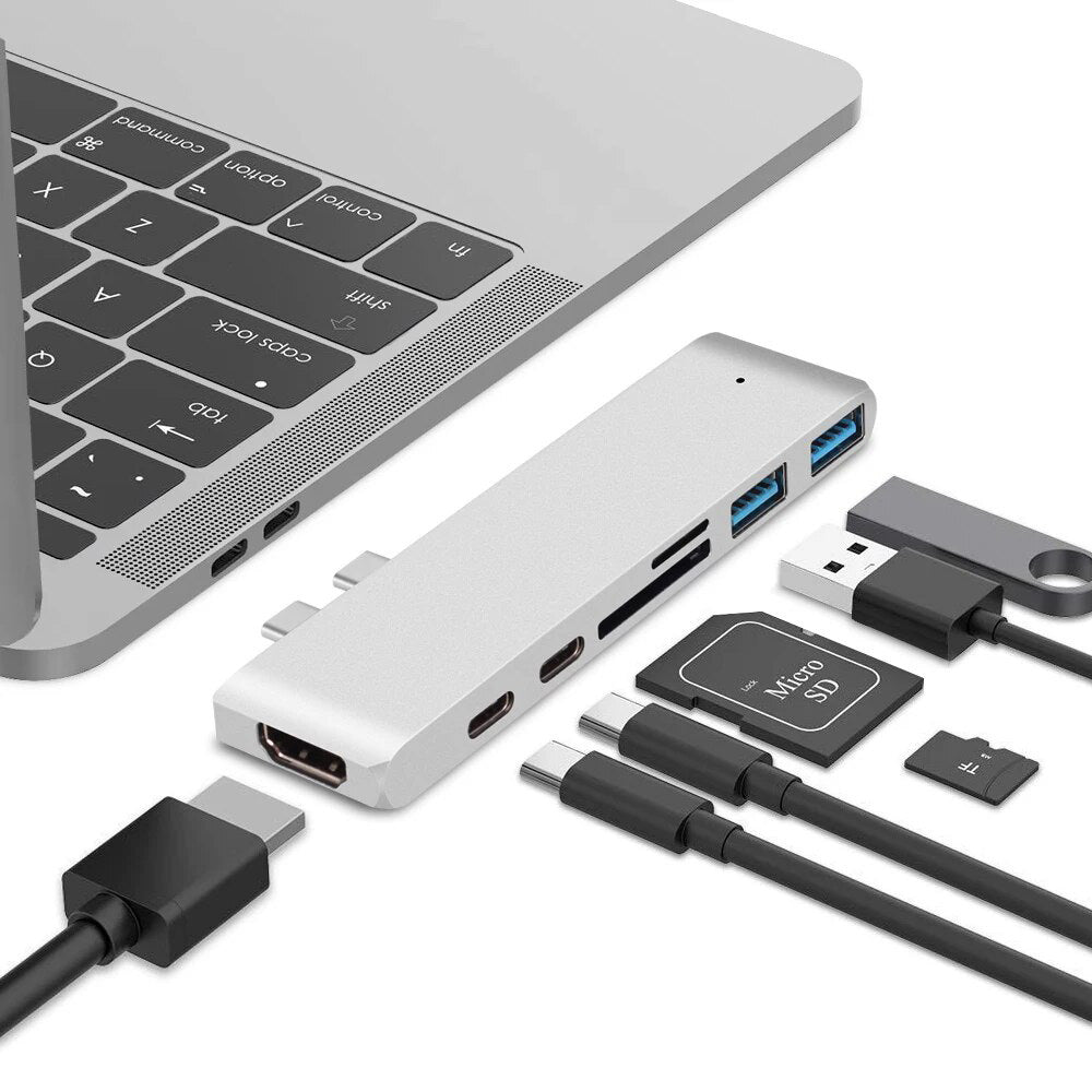 Premium USB 3.1 Typ-C Hub zu HDMI Adapter 4k Thunderbolt 3 USB C Hub 3.0 | MacBook Air Pro M3 M2 M1 Chip Erweitern Sie Ihre