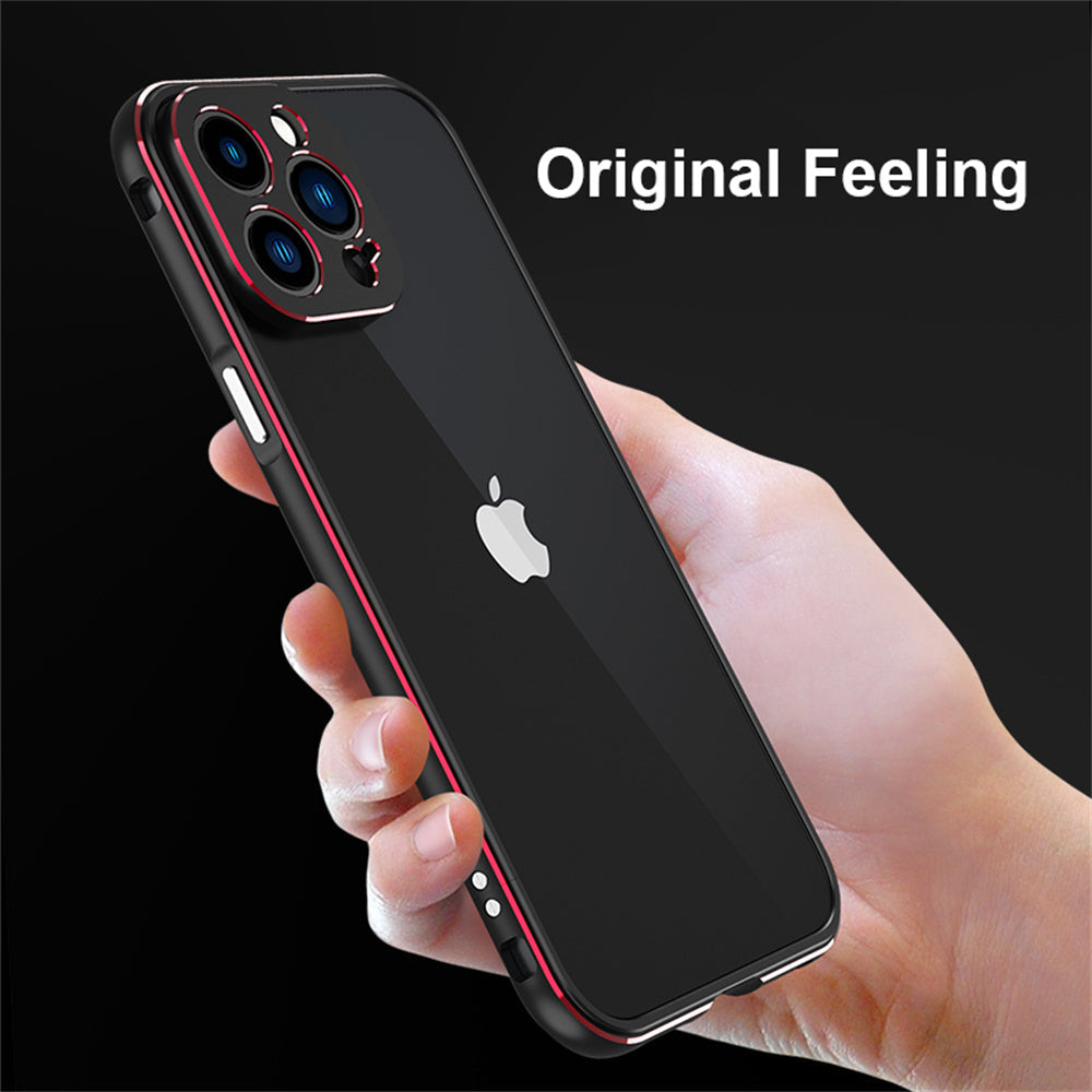 Aluminum Bumper & Metal Lens Frame Case Shockproof Cover for iPhone Models, Durable and Stylish Protection with Sleek Design