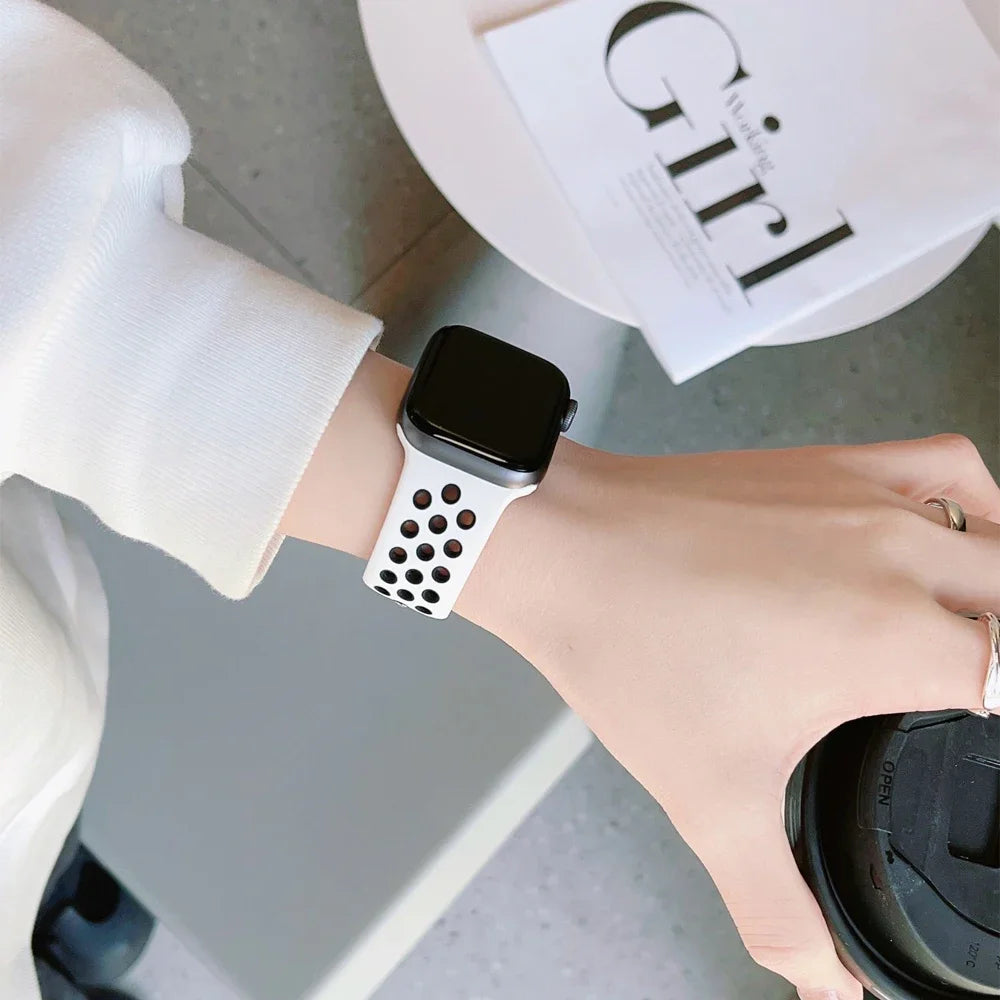 Premium Silikonarmband für Apple Watch 10/9/8/7/6/5/4/3/2/1 & Ultra 2/1, SE: 2024, 2023, 2022, 2021, 2020, 2019, 2018, 2017