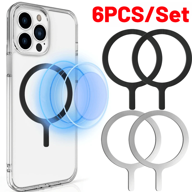 Premium MagSafe-kompatibles Metallplatten-Kabelloses Ladegerät | Smartphones, Apple iPhone, Samsung, iOS & Android Magnetisches Schnellladegerät Zubehör-4er-Set