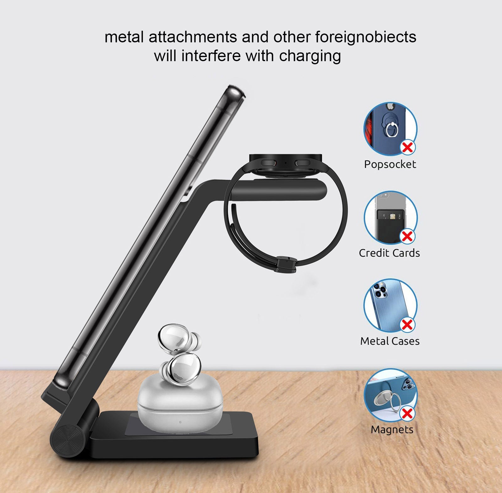 Wireless Fast Charging Station Samsung Galaxy S23| S22 S21 Note 20 und Galaxy Watch 2/1 Pro| 3in1 25W Ladegeräte