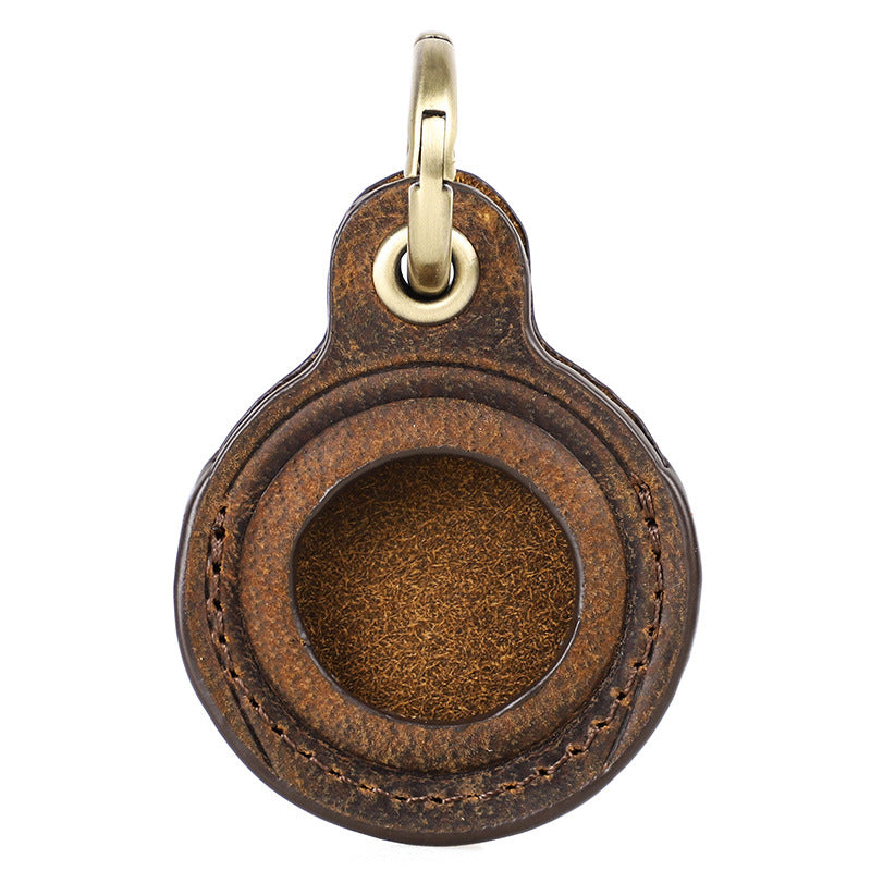 Hochwertiger Retro-Leder Schlüsselring für Apple Airtag Locator Tracker | Apple Airtag Armband Anti-Drop Schutzhülle