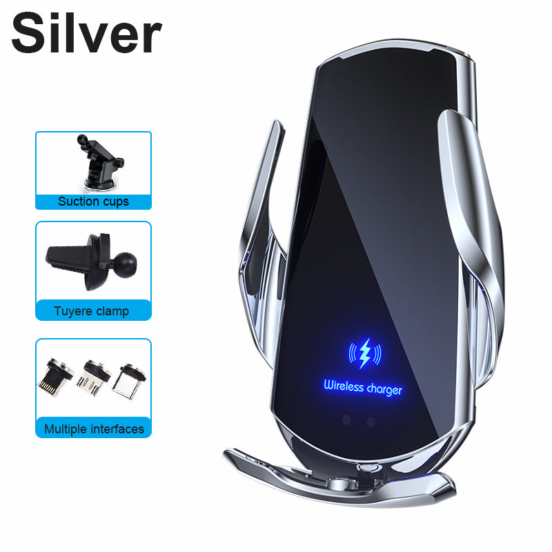 Téléphone sans fil pour voiture, chargeur rapide 30W | USB Type-C haut de gamme avec capteur infrarouge magnétique, écran LED et support de voiture - Compatible avec Apple iPhone, Android et Samsung