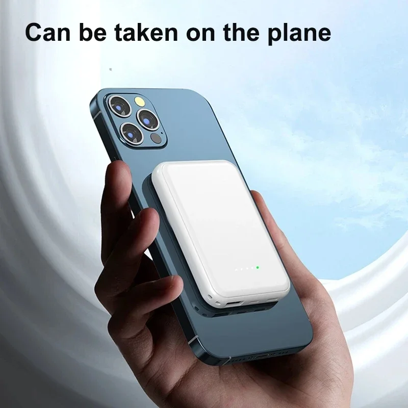 Banque d'alimentation magnétique sans fil haut de gamme 10 000 mAh avec charge rapide PD | Source de batterie portable pour Apple iPhone 15 14 13 12 11 Pro Max Plus Mini, Watch et Airpods