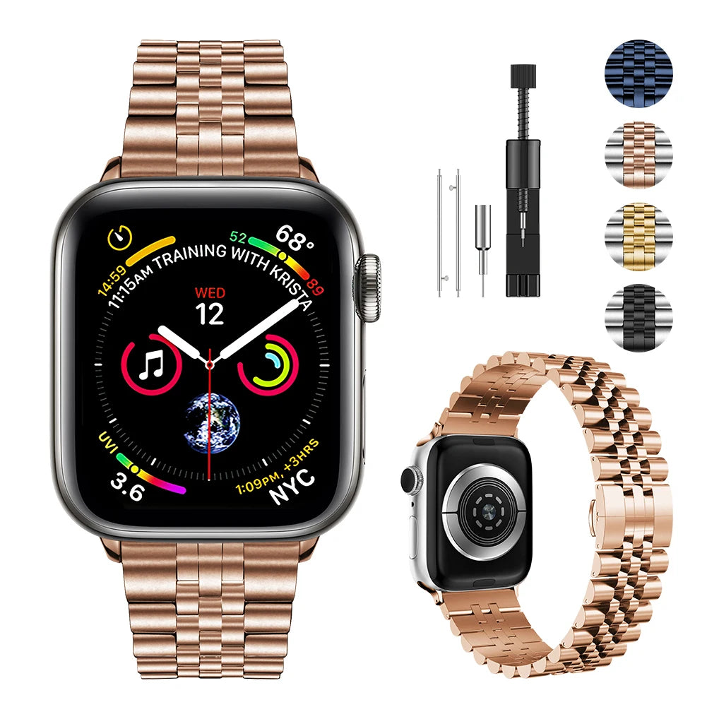 Metallband für Apple Watch 49mm, 45mm, 44mm, 42mm, 41mm, 40mm | Premium Edelstahl Armband für iWatch Ultra/9/8/7/6/5/4/3/SE
