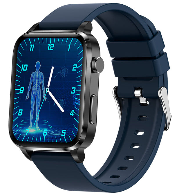 Montre intelligente de glycémie haut de gamme pour hommes avec assistant vocal AI, appel Bluetooth, mesure automatique de l'oxygène dans le sang par infrarouge, surveillance de la santé, ECG et PPG