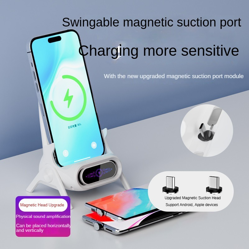 Mini chaise chargeur rapide sans fil et support de téléphone multifonctionnel | Station de recharge rapide sans fil haut de gamme pour recharger iPhone 15/14/13, Android et Samsung
