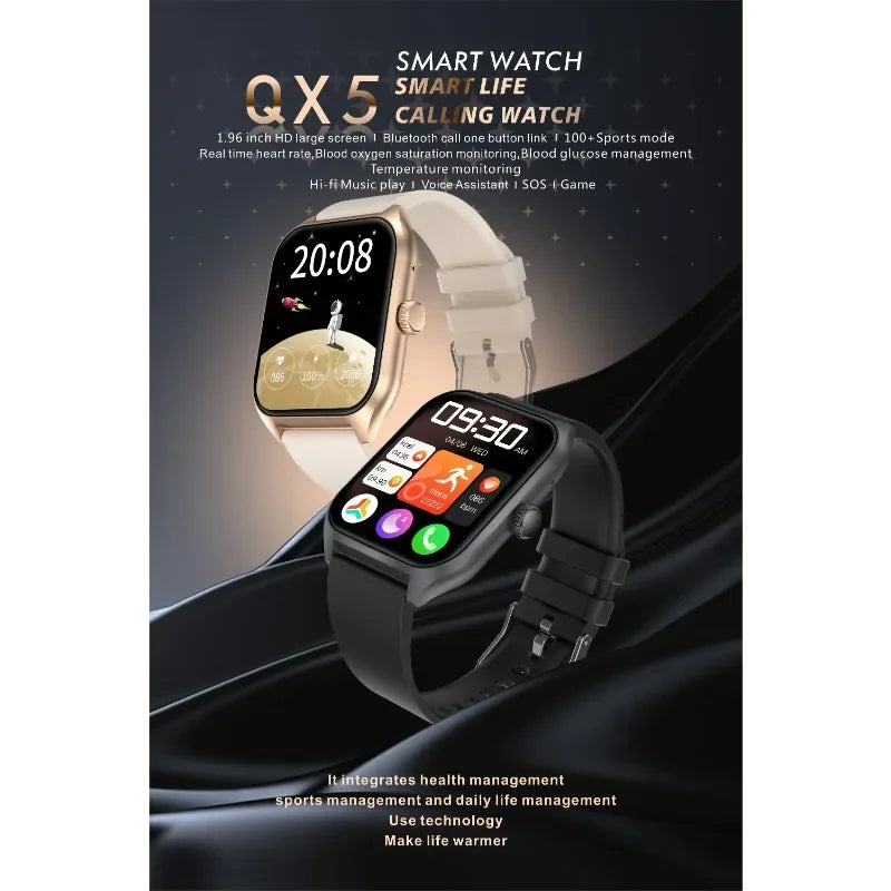 Montre intelligente d'appel vocal de haute qualité pour hommes, surveillance de la santé, étanchéité IP68, notifications intelligentes, assistant vocal, montre intelligente pour femmes