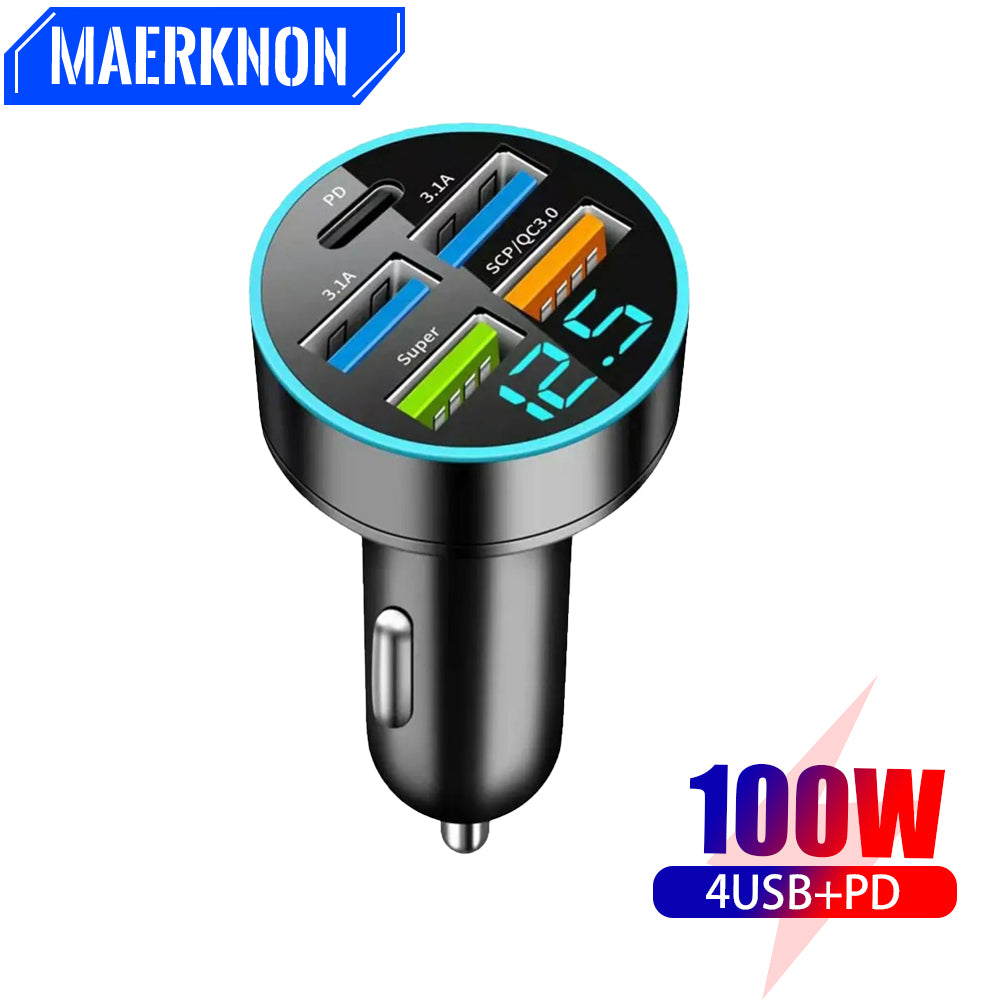 Transmetteur FM Bluetooth 5.2 haut de gamme, chargeur USB pour voiture, adaptateur FM/Aux, amplificateur de basses, station de recharge USB pour voiture à 3 ports