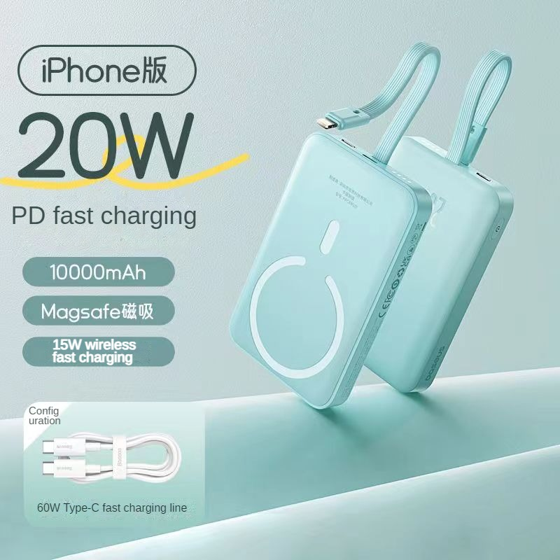 Banque d'alimentation premium 6000 mAh – Chargeur sans fil, alimentation 10 000 mAh pour Apple iPhone 15, 14, 13, 12, 11 Pro Max Plus Mini | Batterie externe portable avec fonction de charge rapide