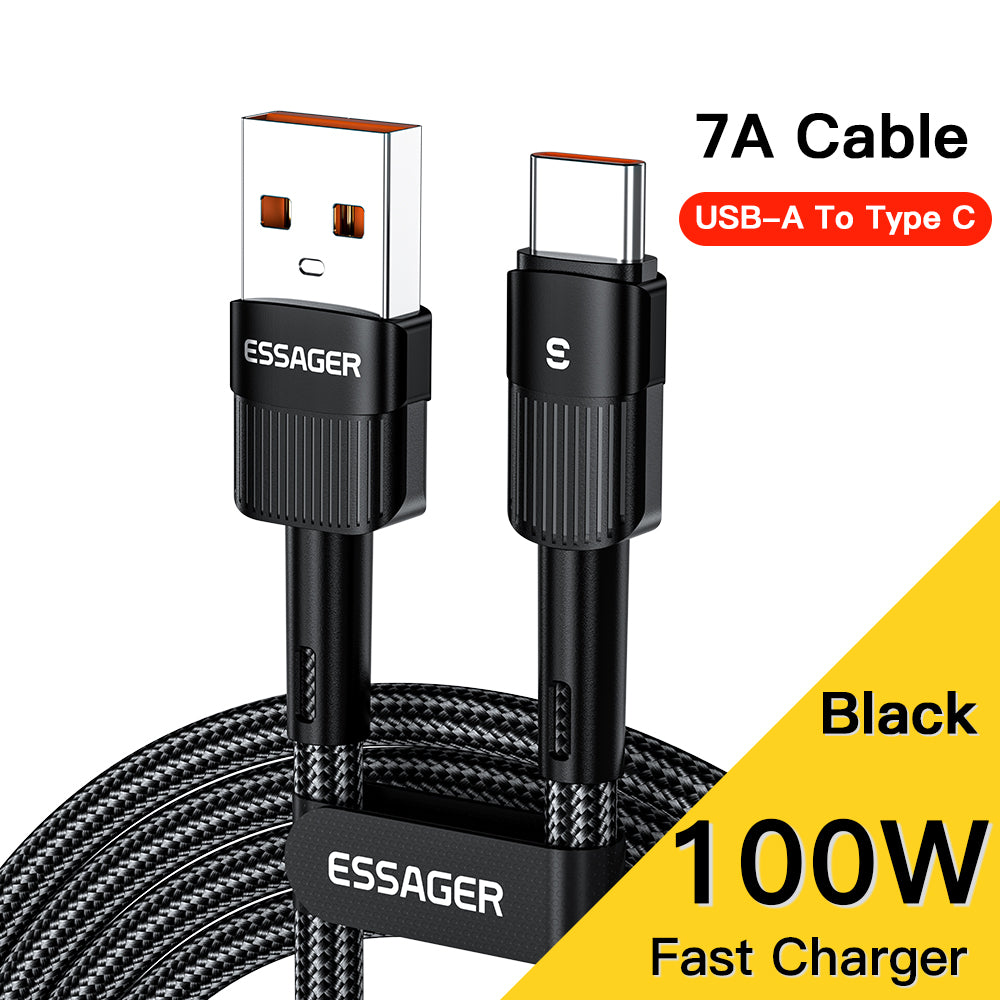 Câble USB Type C haut de gamme 7A | Câble de charge rapide pour Realme, Huawei P30 Pro, Samsung, Oneplus, Poco F3 - Câble de charge rapide 66W Câble de données de chargeur USB-C