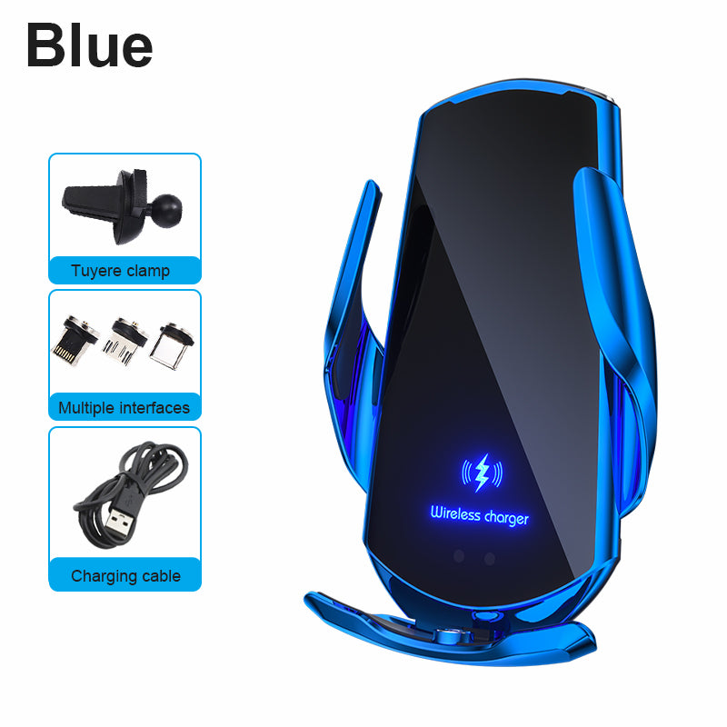 Téléphone sans fil pour voiture, chargeur rapide 30W | USB Type-C haut de gamme avec capteur infrarouge magnétique, écran LED et support de voiture - Compatible avec Apple iPhone, Android et Samsung