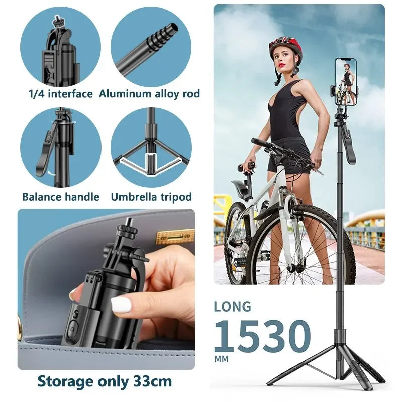 Premium kabelloser Selfie-Stick Stativ-Stand für GoPro Action Kameras und Smartphones, stabiles Gleichgewicht für Live