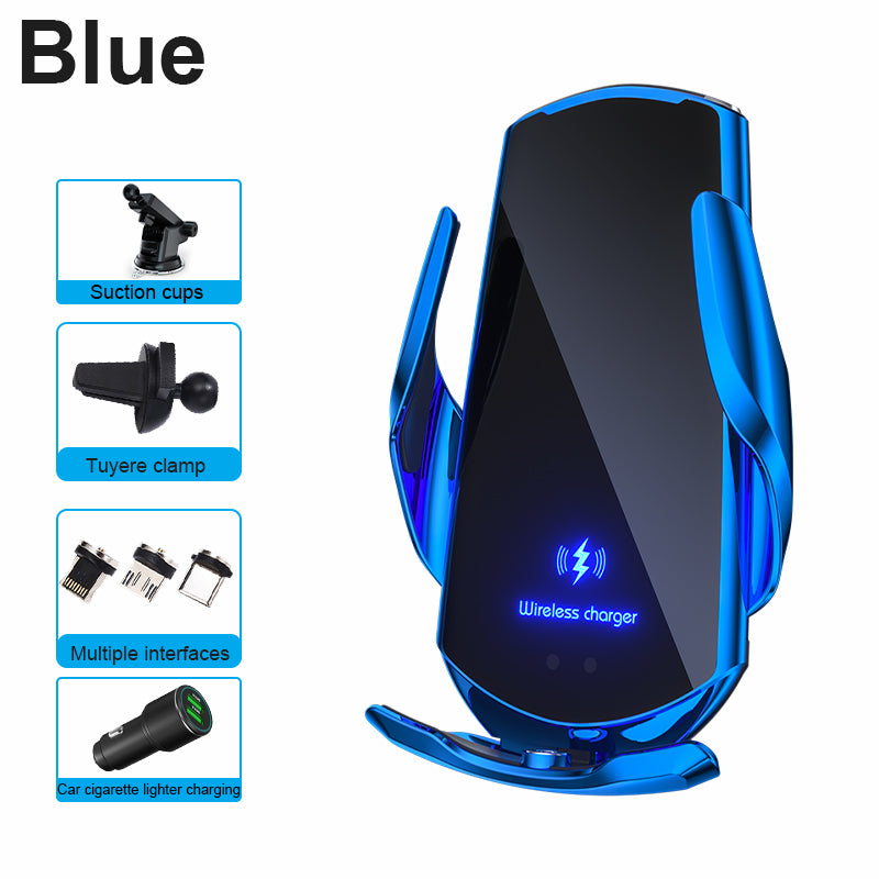 Téléphone sans fil pour voiture, chargeur rapide 30W | USB Type-C haut de gamme avec capteur infrarouge magnétique, écran LED et support de voiture - Compatible avec Apple iPhone, Android et Samsung