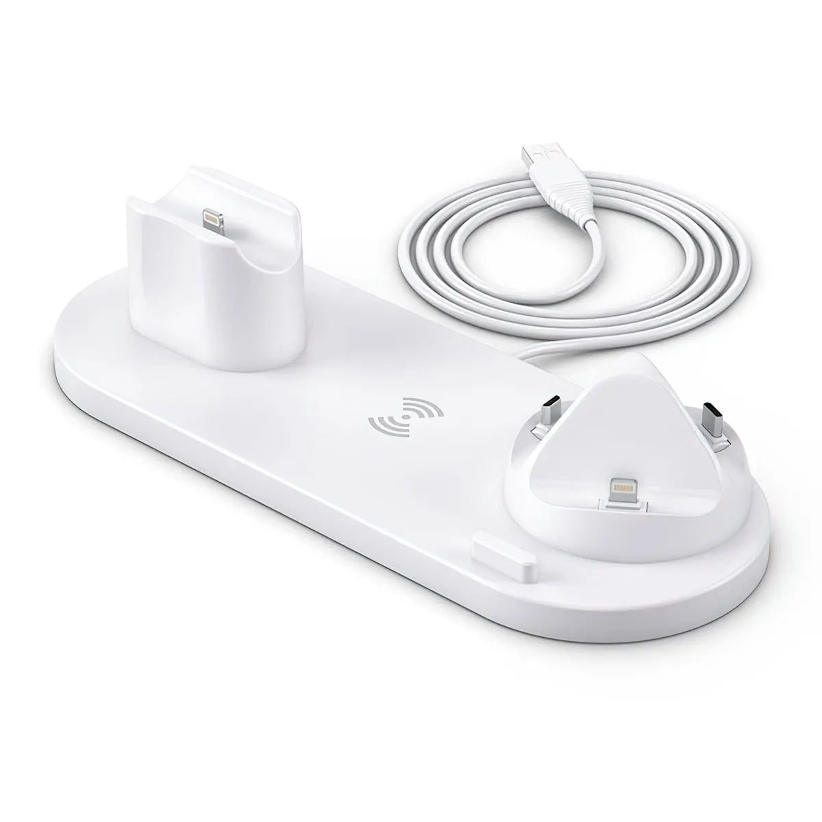 Station de recharge rapide LED 3 en 1 haut de gamme | Chargeur sans fil multifonctionnel, Station de charge rapide sans fil, Station d'accueil pour iPhone, AirPods, Apple Watch et iPad | Support et support pour téléphone/tablette