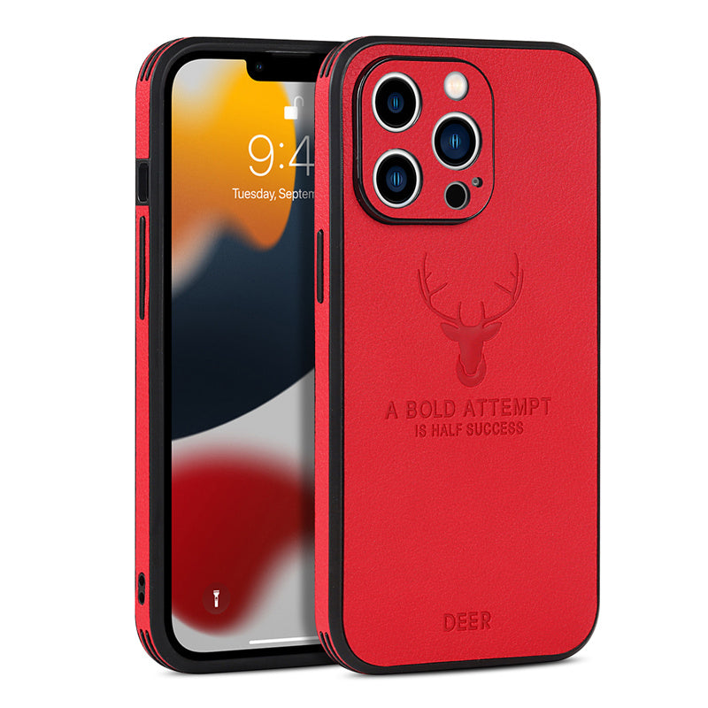 Pare-chocs de luxe avec motif de cerf et citation de motivation sur toile iPhone Case | Étui MagSafe avec housse de protection pour appareil photo | Coque pour Apple iPhone 15/14/13/12 Pro Max Plus | Étui blindé Étui de téléphone portable de haute qualité