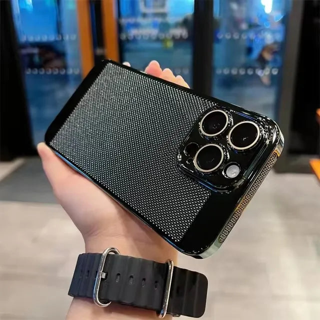 Premium iPhone Hülle mit Wärmeableitung: Galvani Wabenmuster | MagSafe Case mit Rundumschutz & Kameralinsenschutz für Apple iPhone 17/17 Air, 16/16e, 15, 14, 13 Pro Max Plus Cover | Panzertasche und Stoßstangenabdeckung | Stilvolle Schutzhülle