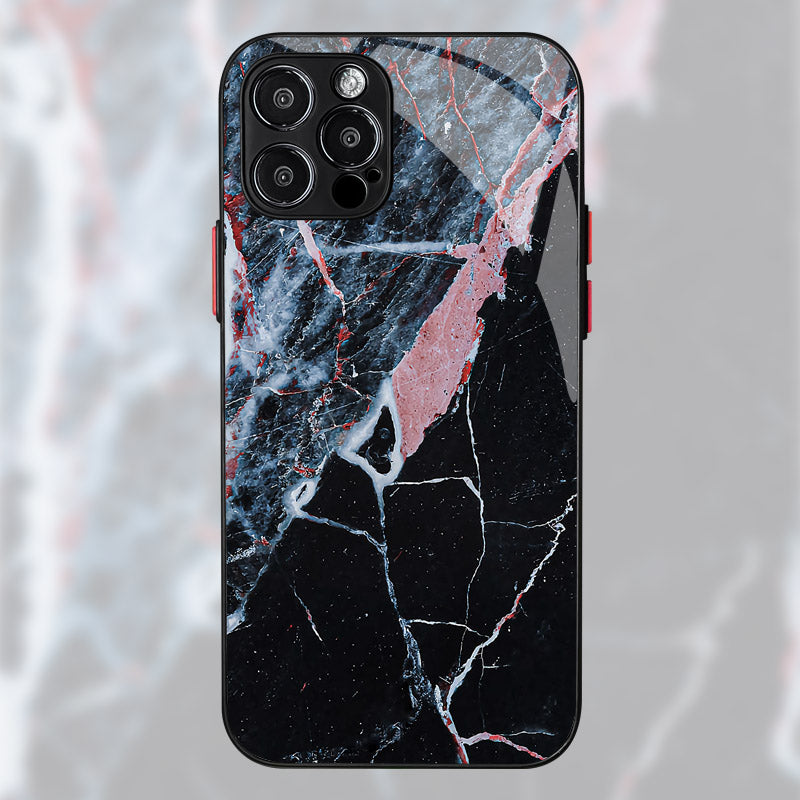 Étui antichoc en marbre pour iPhone avec cadre doré de luxe | Étui de protection MagSafe pour Apple iPhone 15/14/13/12 Pro Max Plus | Housse de protection pour appareil photo, sac et étui blindé