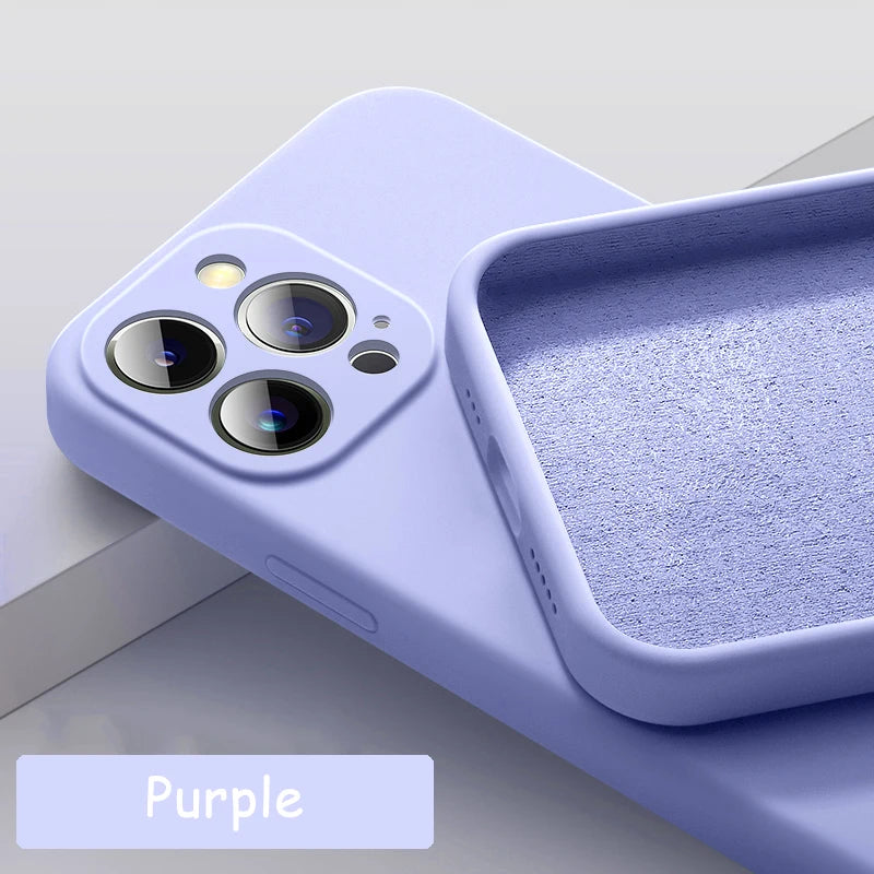 Étui carré en silicone liquide pour Apple iPhone | Protection premium antichoc, magnétique, Magsafe et pour appareil photo