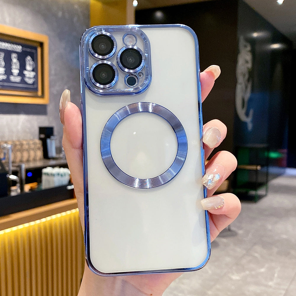 Coque Apple iPhone de luxe magnétique en silicone souple | Protection de l'appareil photo, revêtement transparent de qualité supérieure, chargement sans fil Magsafe et résistant aux rayures.