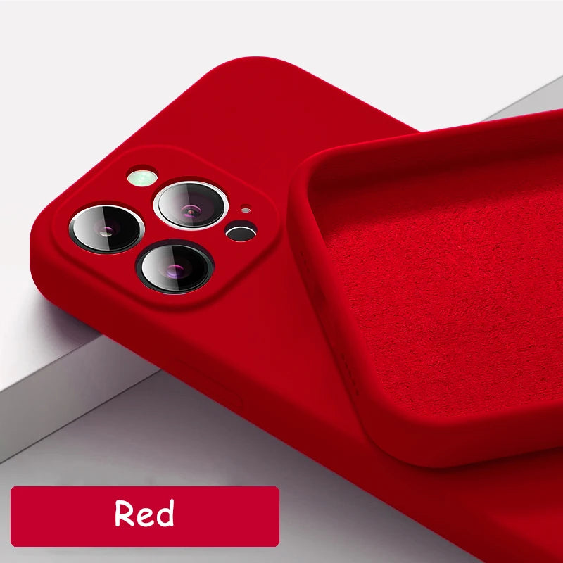 Étui carré en silicone liquide pour Apple iPhone | Protection premium antichoc, magnétique, Magsafe et pour appareil photo