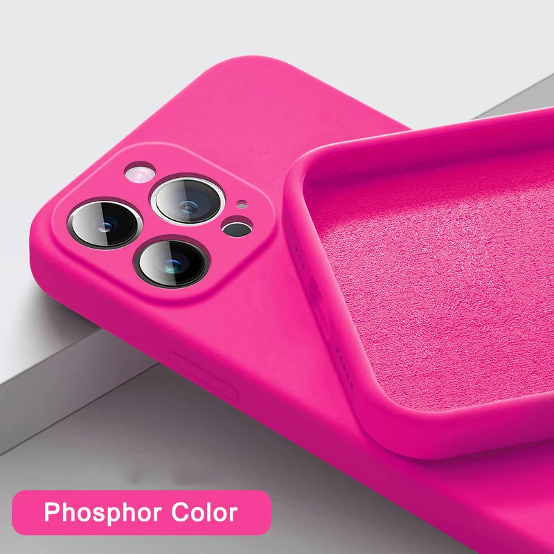 Étui carré en silicone liquide pour Apple iPhone | Protection premium antichoc, magnétique, Magsafe et pour appareil photo