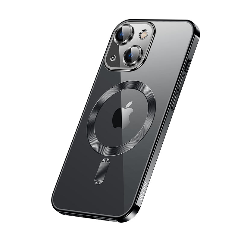 Luxus Ultra-Dünne iPhone Hülle mit MagSafe: 360° Vollschutz aus Metall und Glas, Magnetische Adsorption | Stoßfest mit Glasobjektiv-Kameraschutz, Panzer-Schutzhülle | Stilvolle Handyhülle Apple iPhone 17/17 Air, 16/16e, 15, 14, 13 Pro Max, Pro, Plus Cover