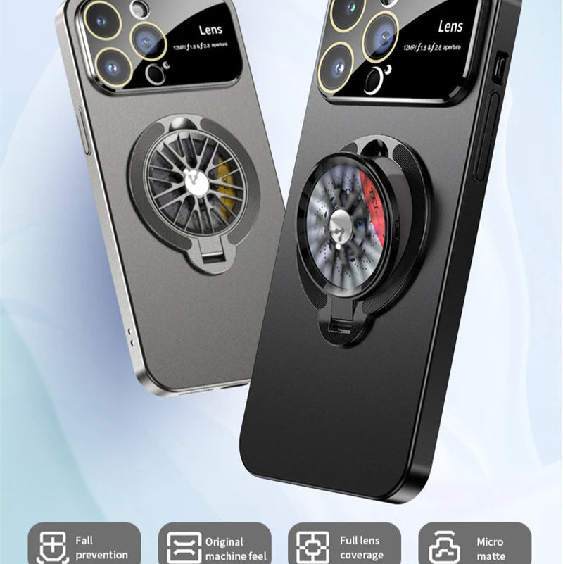 Premium iPhone Hülle, 360 Grad Rotierender Gyro-Standfunktion, Faltbarem Halter | MagSafe Case, Rundumschutz, Kameralinsenschutz für iPhone 17/17Air, 16/16e, 15, 14, 13 Pro Max Plus Cover | Panzertasche und Stoßsgenabdeckung | Hochwertige Schutzhülle