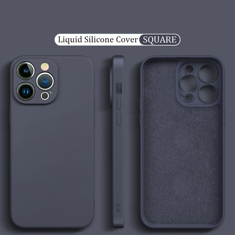 Étui carré en silicone liquide pour Apple iPhone | Protection premium antichoc, magnétique, Magsafe et pour appareil photo