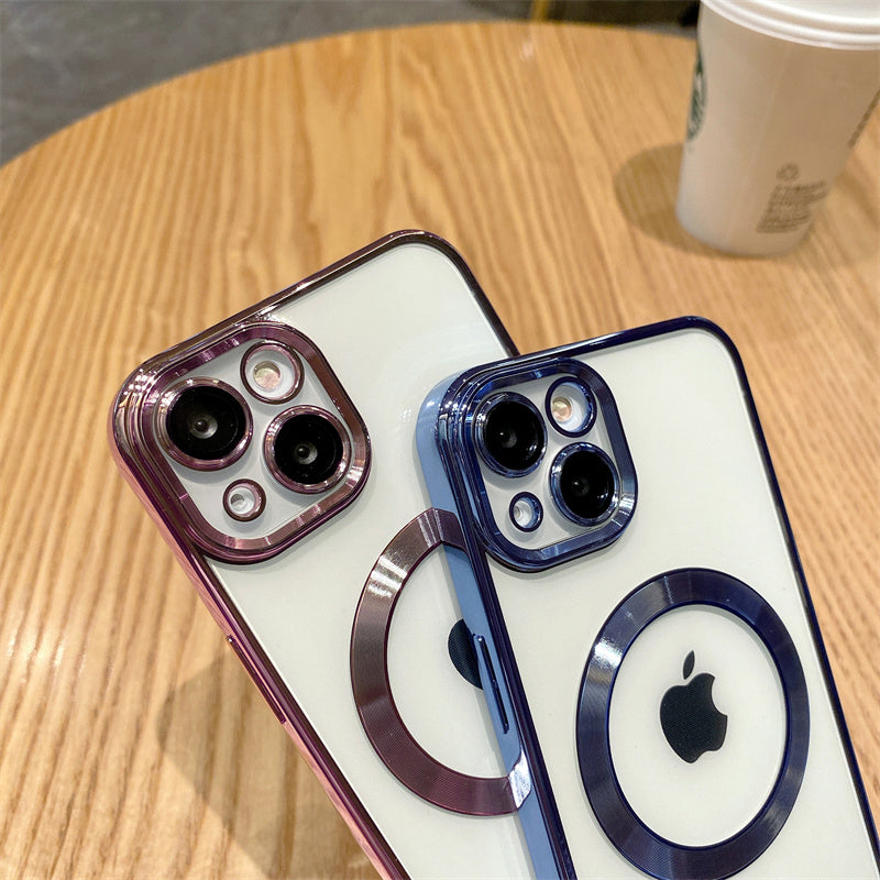 Coque Apple iPhone de luxe magnétique en silicone souple | Protection de l'appareil photo, revêtement transparent de qualité supérieure, chargement sans fil Magsafe et résistant aux rayures.