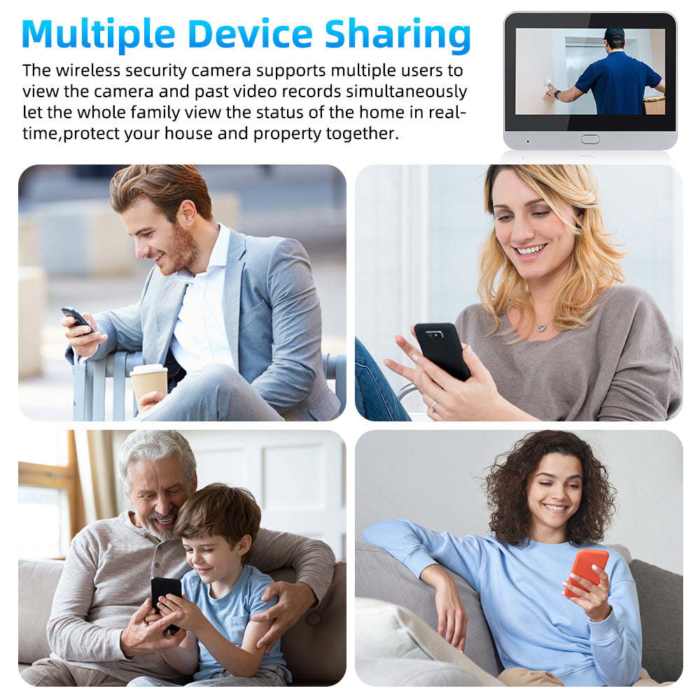 Premium Tuya 1080p 2.4G WiFi Magische Türkamera, Automatische Erfassung, Digitales Türspion, Drahtlose Türklingel für Zuhause