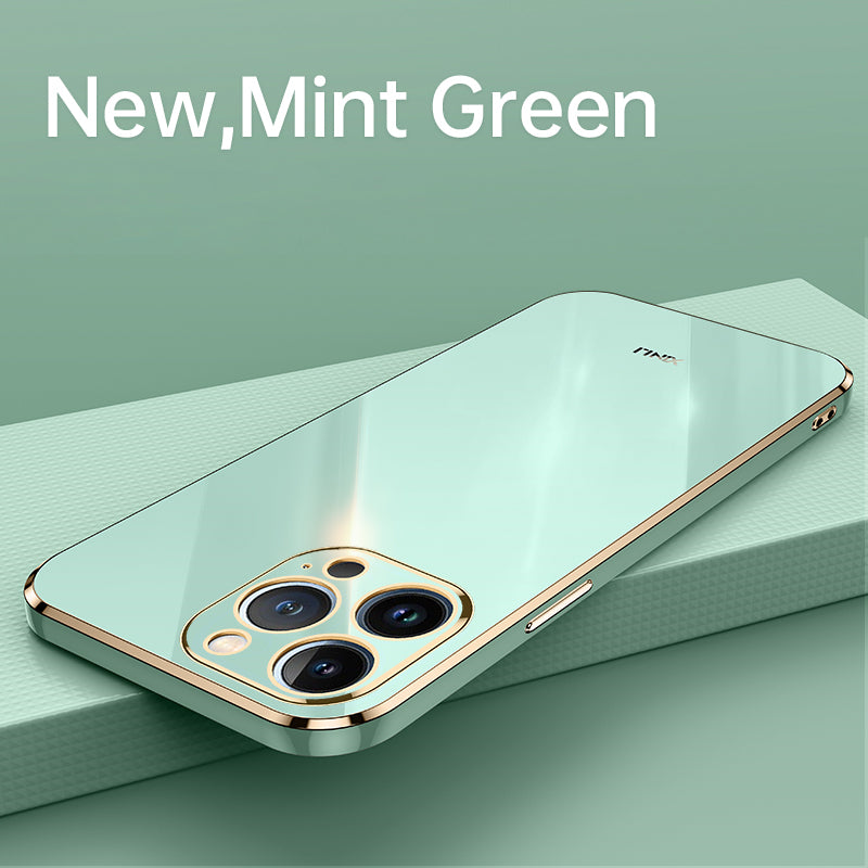 Hochwertige Einfarbige Quadratische Beschichtung: Glänzende, Stoßfeste Silikon iPhone Hülle | MagSafe Case, Rundumschutz, Kameralinsenschutz für iPhone 17/17 Air, 16/16e, 15, 14, 13 Pro Max, Plus Cover | Panzertasche und Stoßstangenabdeckung Schutzhülle