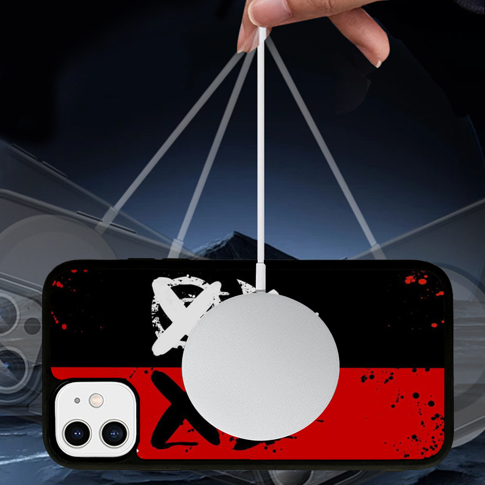 Coque iPhone Premium Rugged Devil Bad Boy Design | Étui MagSafe avec protection complète et protection d'objectif d'appareil photo pour Apple iPhone 15/14/13/12 Pro Max, Plus, Mini Cover | Coque de téléphone antichoc avec poche blindée et pare-chocs