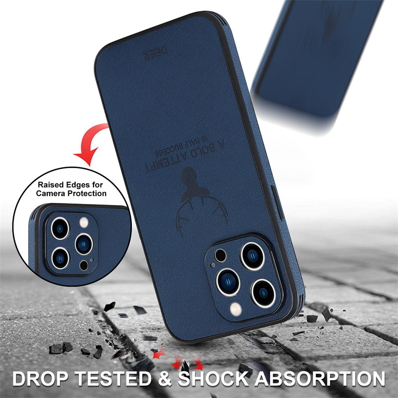 Pare-chocs de luxe avec motif de cerf et citation de motivation sur toile iPhone Case | Étui MagSafe avec housse de protection pour appareil photo | Coque pour Apple iPhone 15/14/13/12 Pro Max Plus | Étui blindé Étui de téléphone portable de haute qualité