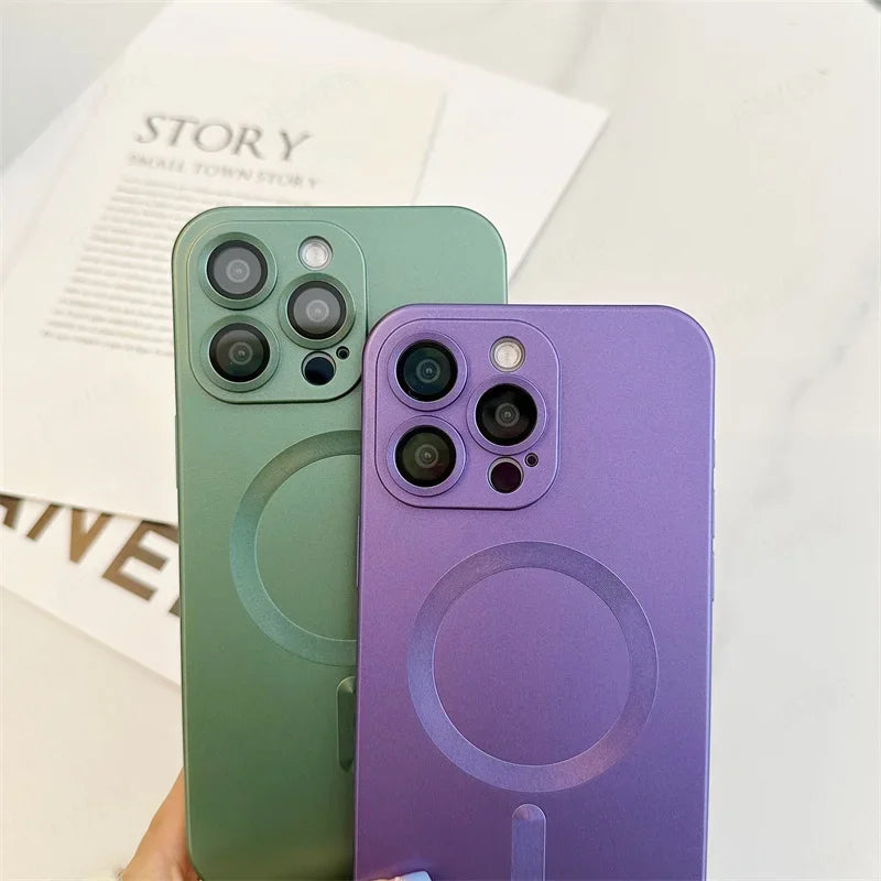 Liquid Silicone Soft TPU Camera Protective MagSafe Case for Apple iPhone 16/15/14/13/12 Pro Max Plus Mini | Wireless Charging, Lens & Full 360° Protection, Scratch-resistant, Water-repellent