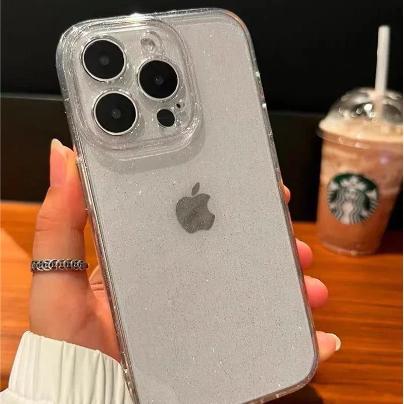 Étui antichoc transparent de luxe Bling Glitter pour Apple iPhone | Élégant et protecteur