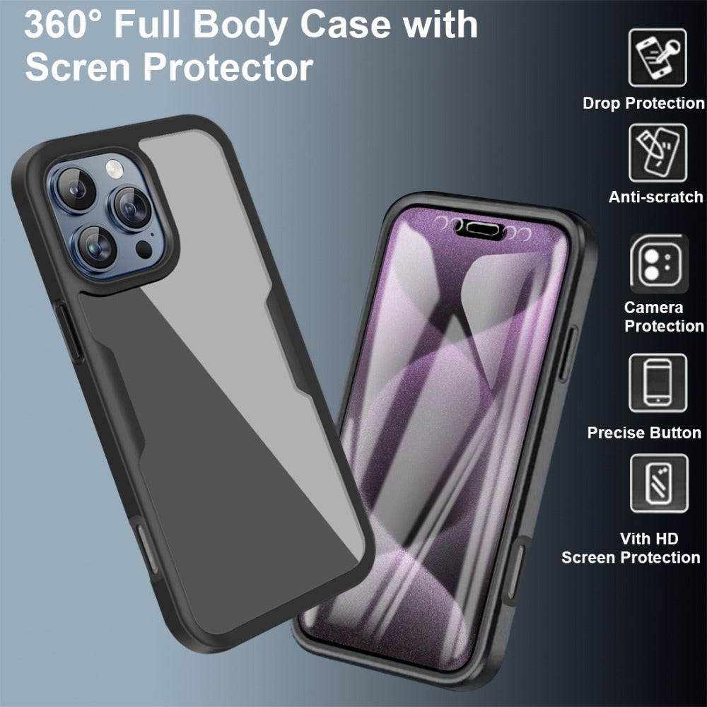Hochwertige Transparente 360 Grad Silikon-Schutz iPhone Hülle mit MagSafe | Rundumschutz und Kameralinsenschutz für Apple iPhone 17/17 Air, 16/16e, 15, 14, 13 Pro Max Plus Cover | Panzertasche und Stoßstangenabdeckung | Hochwertige Handyhülle