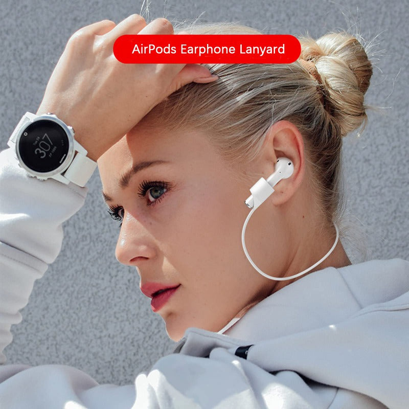 Support de casque anti-perte en silicone de qualité supérieure pour Apple AirPods 1, 2, 3 et Pro : câble tour de cou Bluetooth de haute qualité – Sûr et élégant pour les écouteurs sans fil