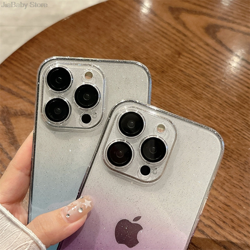 Étui antichoc transparent de luxe Bling Glitter pour Apple iPhone | Élégant et protecteur