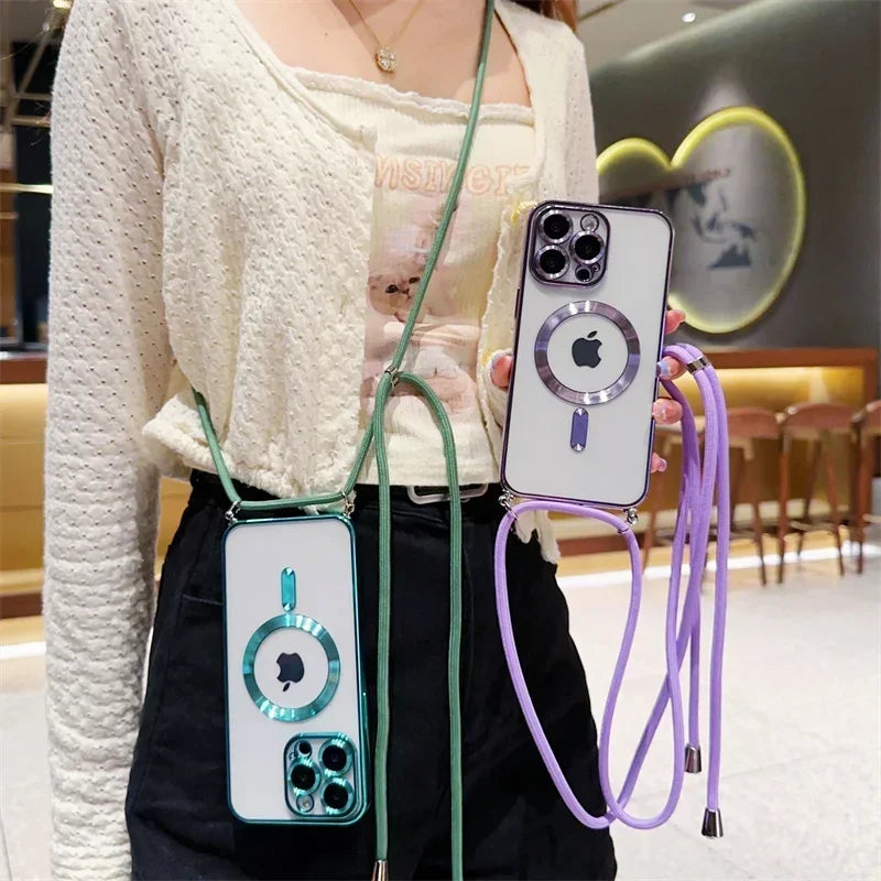 Coque Apple iPhone de luxe magnétique en silicone souple | Protection de l'appareil photo, revêtement transparent de qualité supérieure, chargement sans fil Magsafe et résistant aux rayures.