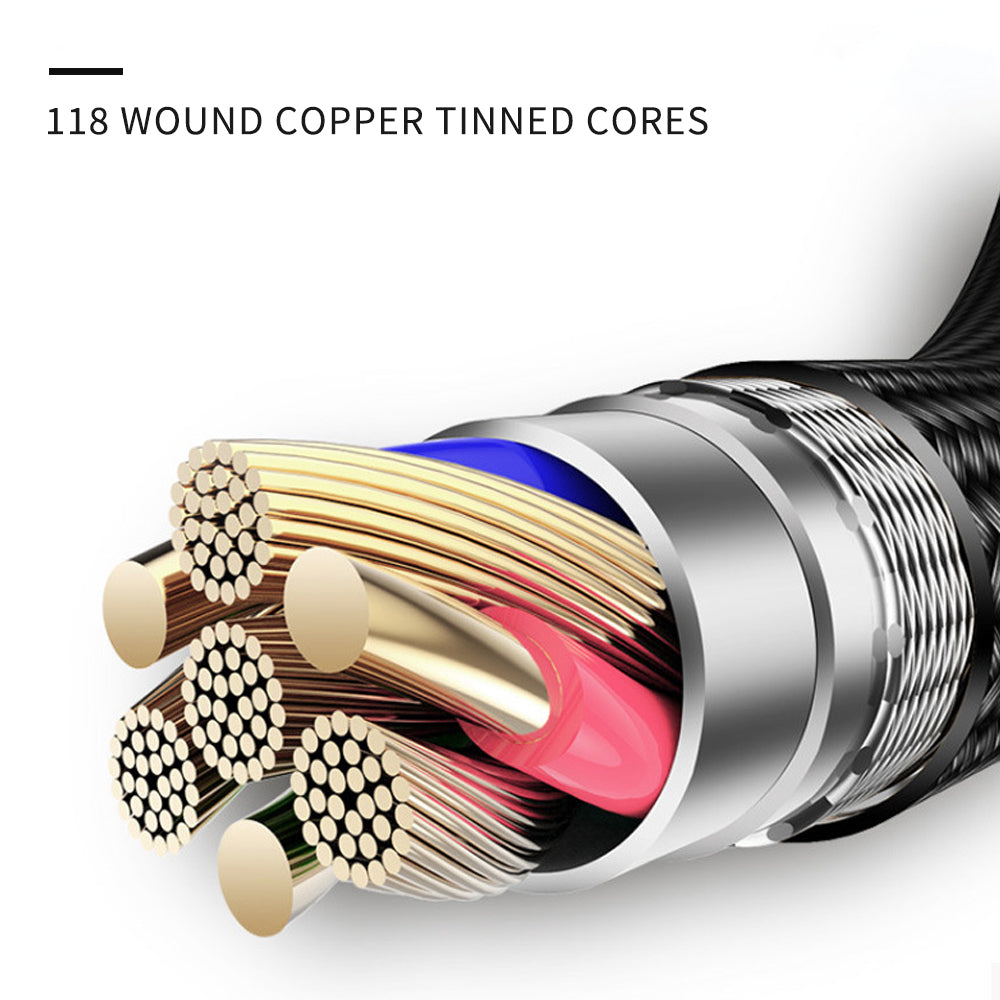 MagniCharge Premium | Câble magnétique rotatif à 540° pour chargement rapide pour Apple iPhone, iOS, Samsung & Android - Transfert de données 3A USB Type C