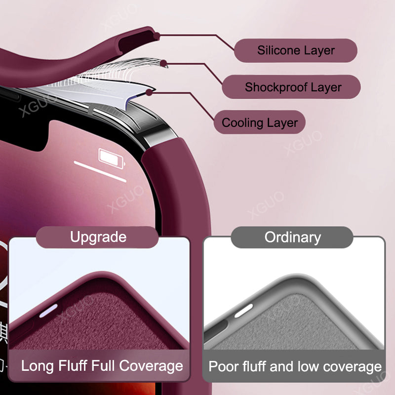 Étui carré en silicone liquide pour Apple iPhone | Protection premium antichoc, magnétique, Magsafe et pour appareil photo